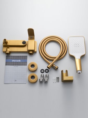 Смеситель для ванны Shevanik S4552G, Золотой сатин