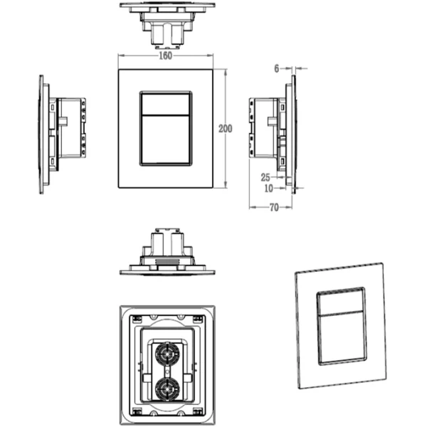 Кнопка смыва Wonzon & Woghand WW-IB256-MB для инсталляции, черный матовый