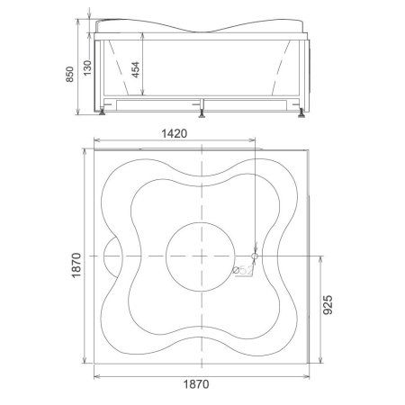 Акриловая ванна Gemy G9089 O L с гидромассажем