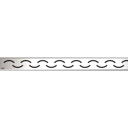 Решетка AlcaPlast SMILE-950L нержавеющая сталь глянцевая