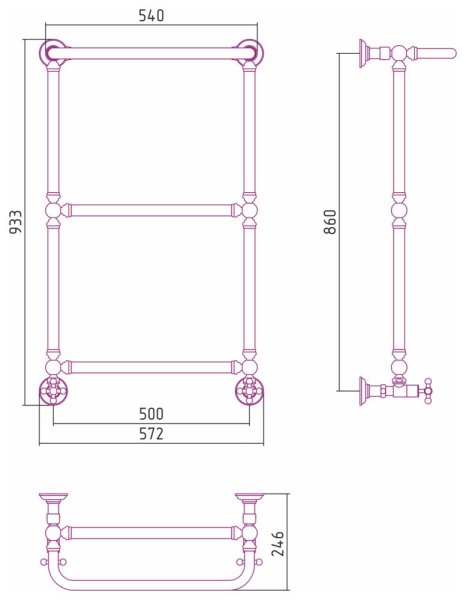 Полотенцесушитель водяной Сунержа Ренессанс 03-0281-8650 860x500 золото