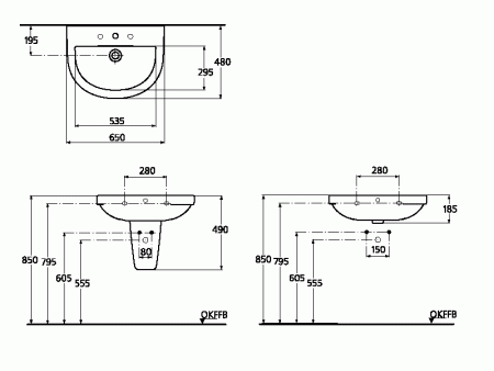 Раковина Ideal Standard Washpoint W418201 (65 см)