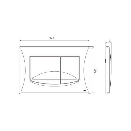 Кнопка смыва Oli River Dual 638506 хром матовый