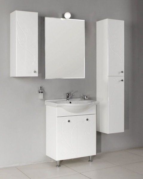 Тумба с раковиной Aquaton Лиана 1A163101LL010 60 белый глянцевый