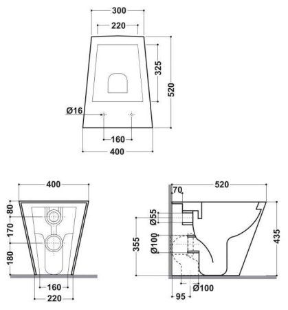 Унитаз приставной Olympia Crystal 03KR011