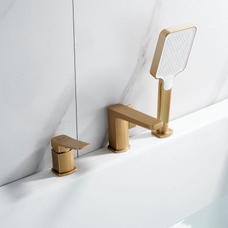 Смеситель для ванны однорычажный  Shevanik S9912G, Золотой сатин