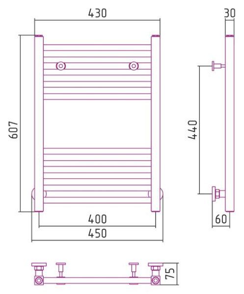 Полотенцесушитель водяной Сунержа Модус 600х400 хром