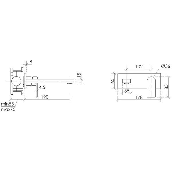 Смеситель для раковины Sancos Studio SC9017BN встраиваемый, никель