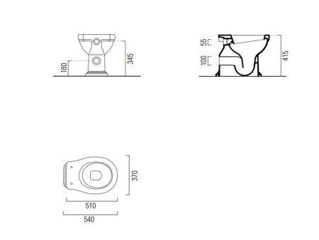 Унитаз приставной GSI Classic 871111 горизонтальный выпуск