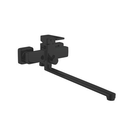 Смеситель для ванны однорычажный излив 35 см, переключение душ - корпус/дивертор/картридж Shevanik S8222H, Черный