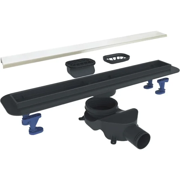 Душевой трап (лоток) BelBagno Luce BB-LD-LUCE-90-BIANCO 83,96 см, с решеткой, 2 в 1 под плитку, белый матовый