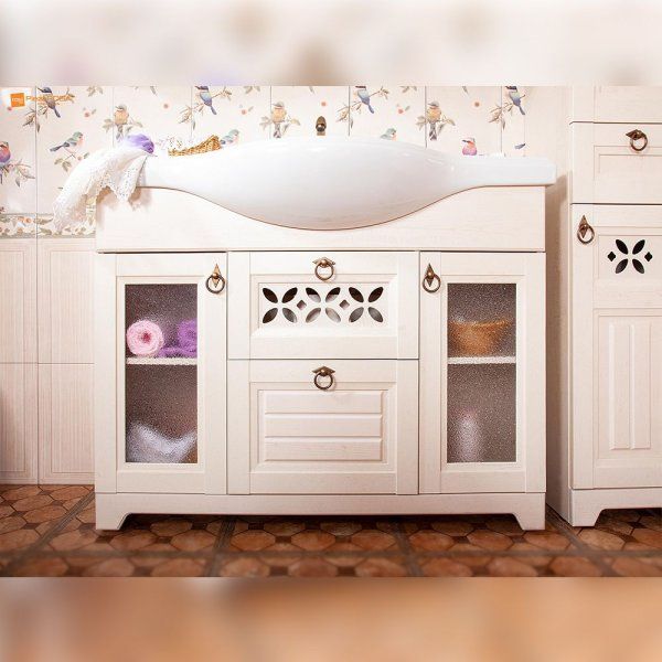 Комплект мебели для ванной Бриклаер КАНТРИ 120K, бежевый