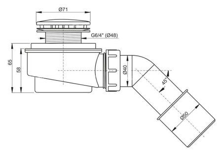 Сифон для поддона AlcaPlast A471CR-50