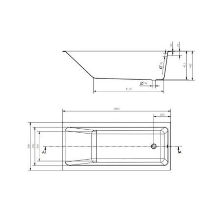 Акриловая ванна Cersanit Crea P-WP-CREA*180NL 180х75