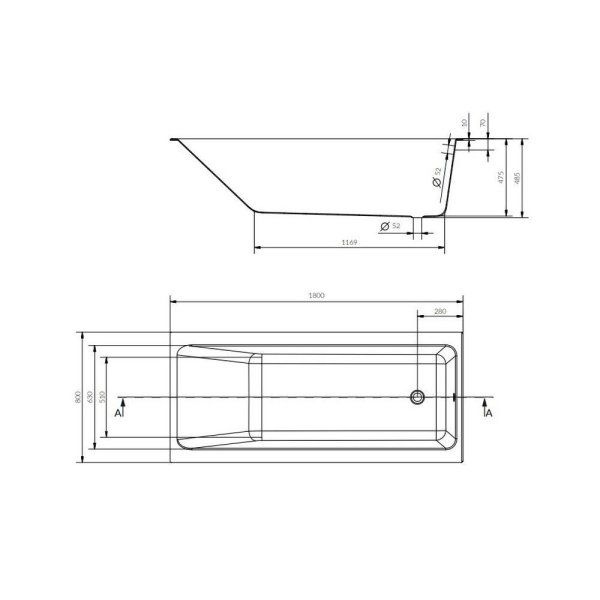 Акриловая ванна Cersanit Crea P-WP-CREA*180NL 180х75