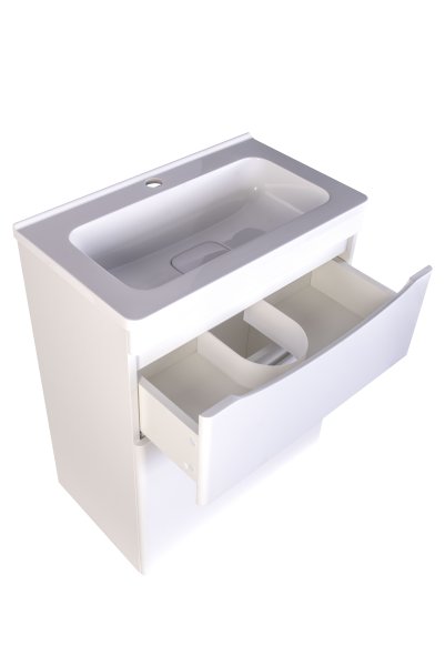 Тумба напольная "Бергамо мини 60" (2 ящ.) Люкс антискрейтч белый, PLUS Style Line СС-00002307