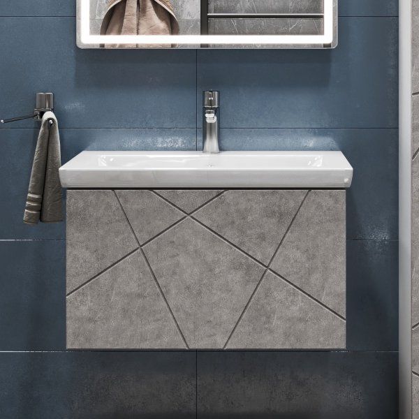 Тумба VIGO Geometry под раковину Geometry 700-0-1 (Como) навесная бетон (034 бетон)