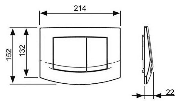Кнопка смыва Tece Ambia 9240254 хром глянцевый/матовый