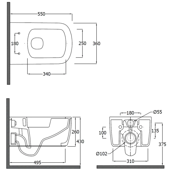 Унитаз подвесной Kludi Resa S 27WCSET43 безободковый, торнадо, с сиденьем микролифт, белый