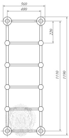 Полотенцесушитель водяной Migliore Colosseum 20291 119х56 см