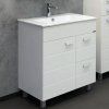 Тумба-умывальник COMFORTY "Модена М-75" белая матовая с раковиной "Quadro 75"