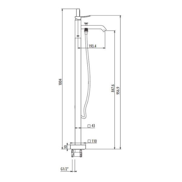 Смеситель Gattoni Ely 8808/88C0 для ванны, хром