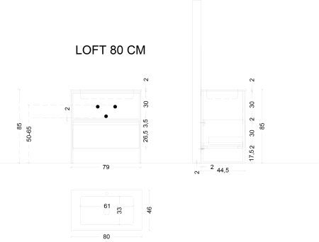 Ящик под консоль Armadi Art Loft 894-080-A 80, 1 полка, антрацит