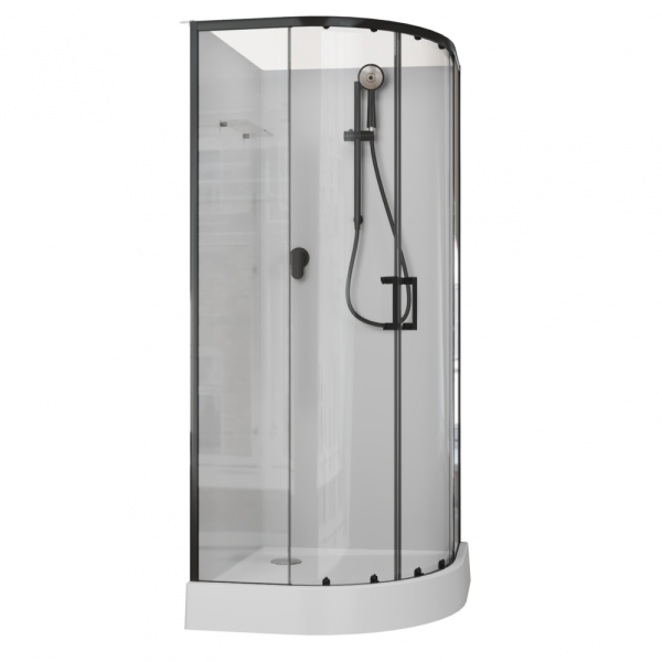 Душевая кабина Aquanet Passion EVO R black 90x90 белые стенки/прозрачное стекло НАБОР 1
