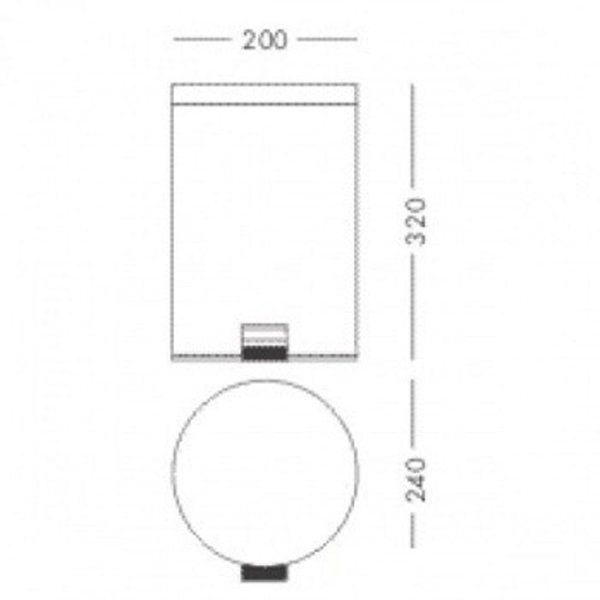 Ведро для мусора с крышкой и педалью Colombo Hotel Collection B9968.IL объем 5л, нержавеющая сталь