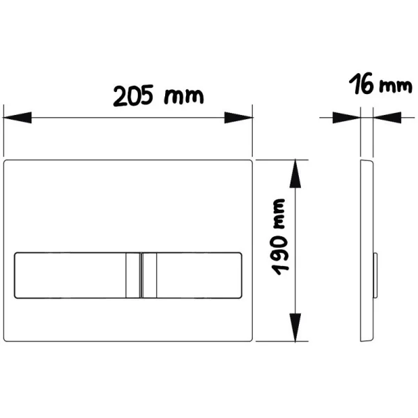 Кнопка смыва beWash Vago 500RZVP0500SYC000001 для инсталляции, черный/хром