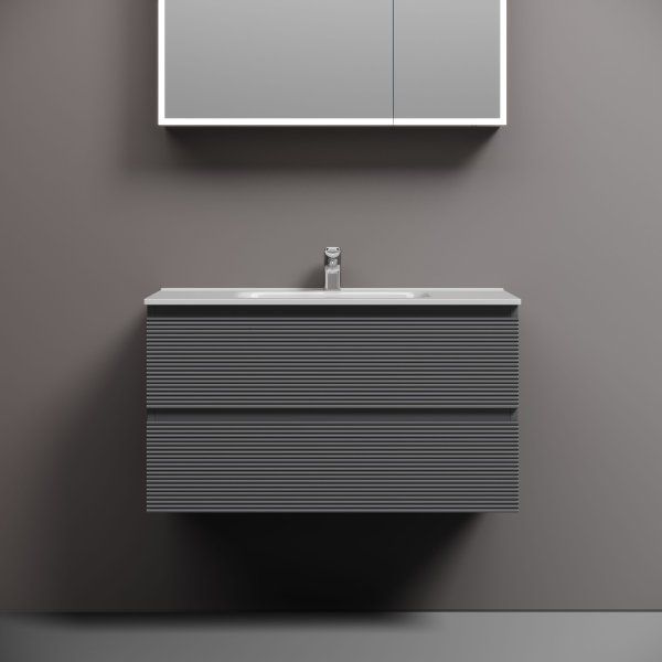 Тумба подвесная SANCOS Folk 890х445х500, c двумя ящиками оснащенными доводчиками, Grey soft, FL90GS