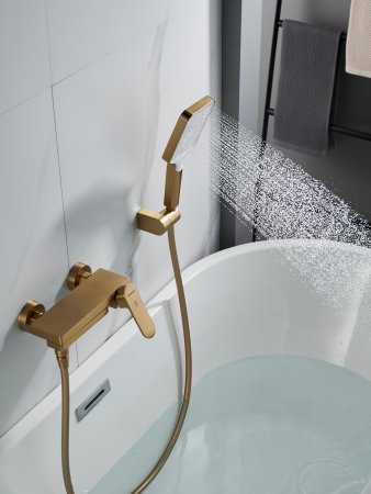 Смеситель для ванны Shevanik S4552G, Золотой сатин