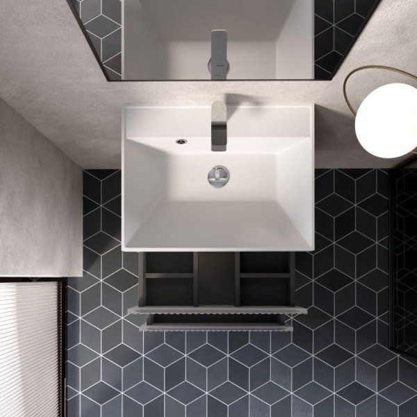 Тумба под умывальник подвесная AQUAme "S1" AQM900160GM 60 см., цвет серый.