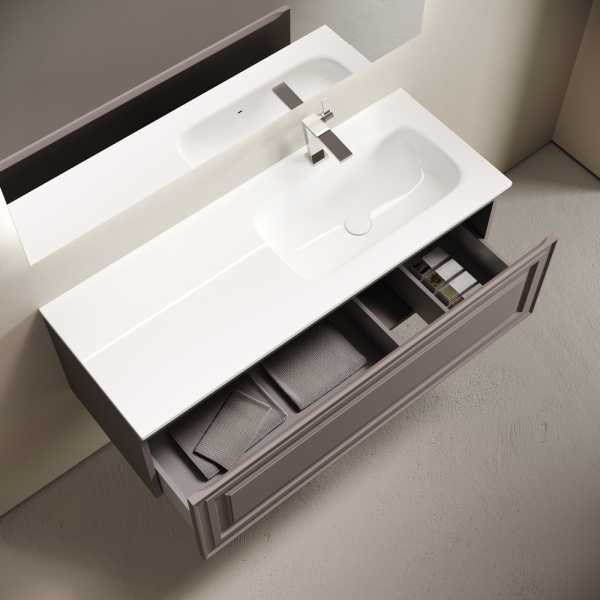 Тумба подвесная SANCOS Very  правая 1195х445х406, c одним  ящиком оснащенным доводчиками, Doha Soft , VR120RSM