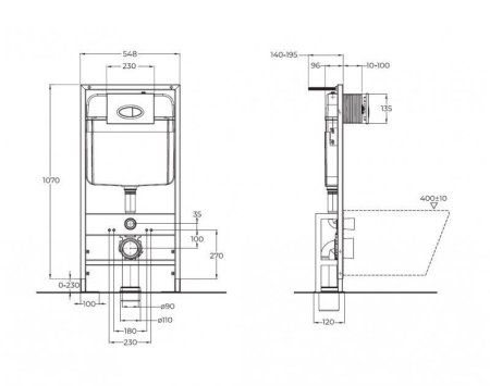 Система инсталляции для унитазов  BelBagno BB025