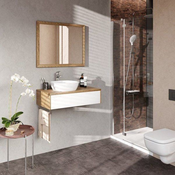 Тумба с накладным умывальником IDDIS Torr подвесная 80 см белый/светлое дерево (TOEZR8WK0WKA0iVC95XNK)