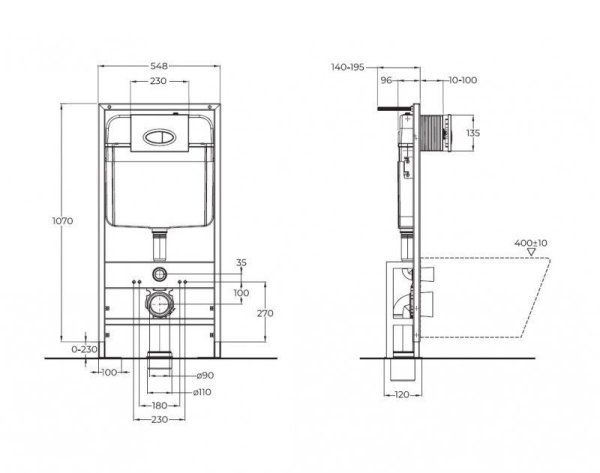Система инсталляции для унитазов  BelBagno BB025