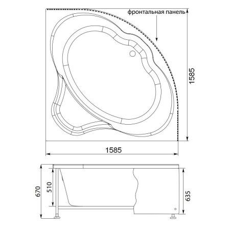 Панель фронтальная Aquanet Santiago 00169177 160 белая
