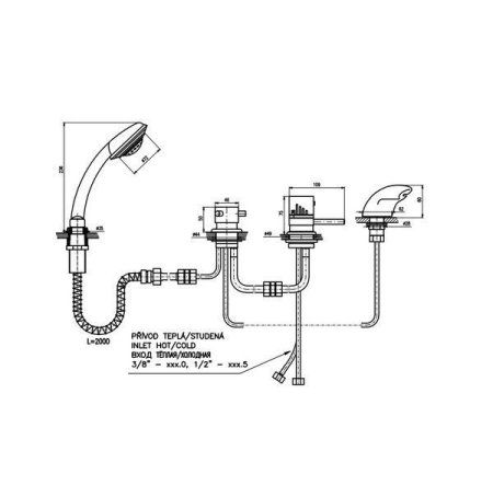 Смеситель Rav Slezak Dunaj DT270.5P для ванны хром