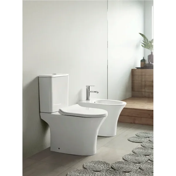 Унитаз-компакт Ceruttispa Bernina CT7193 безободковый, с сиденьем микролифт, белый