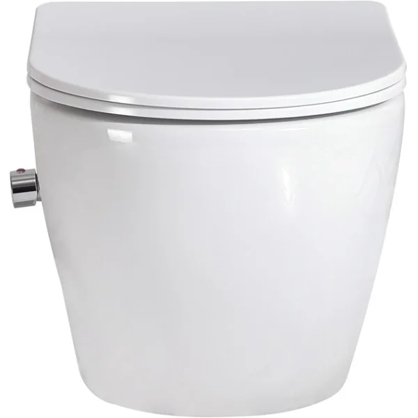 Унитаз подвесной BelBagno Uno BB3105CHR-BS/SC безободковый, с функцией биде, с сиденьем микролифт, белый