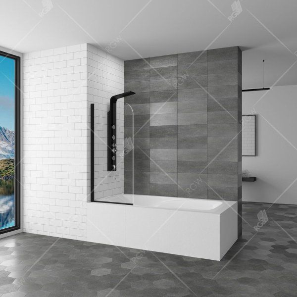 Шторка на ванну RGW Screens 06110908-14 стекло прозрачное/профиль черный