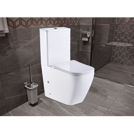 Унитаз напольный Azario LEVANTO 620x380x830 безободковый в комплекте с бачком и сиденьем дюропласт микролифт (AZ-1228A)