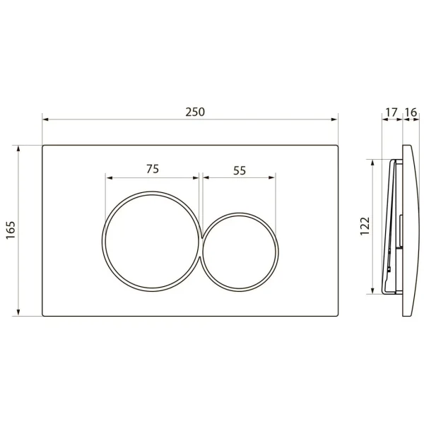 Кнопка смыва Point Виктория PN44061SC для инсталляции, сатин/хром/сатин