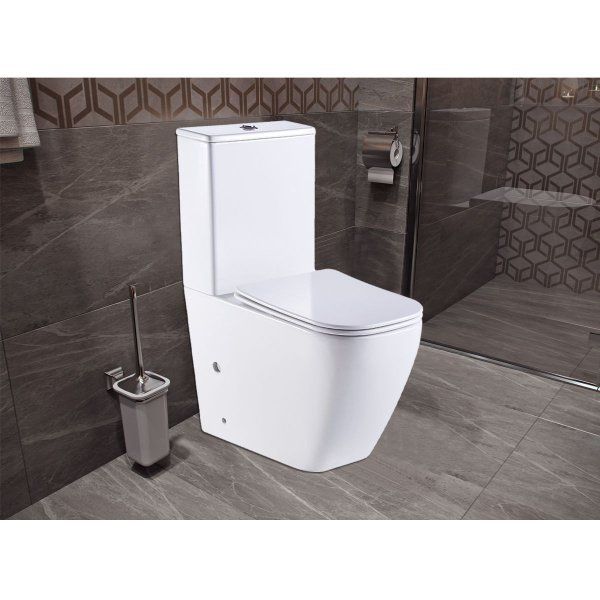 Унитаз напольный Azario LEVANTO 620x380x830 безободковый в комплекте с бачком и сиденьем дюропласт микролифт (AZ-1228A)