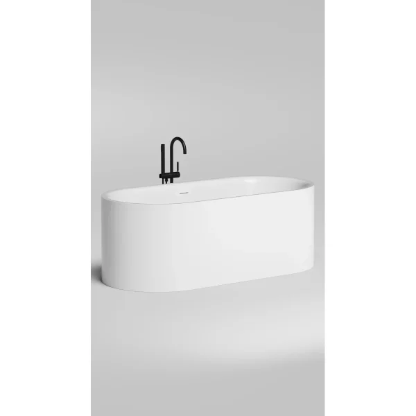 Ванна из литьевого мрамора Salini S-Sense Perla 1049101G 170x80 см, отдельностоящая, белый глянец