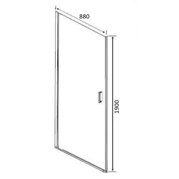 Душевая дверь Orange E05-090TB 90, прозрачное стекло, черный