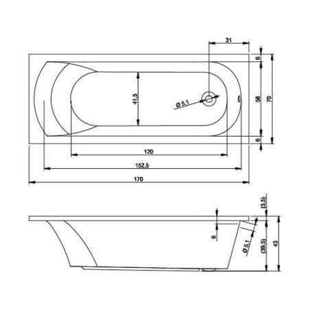 Ванна акриловая Riho Miami B060001005 170x70