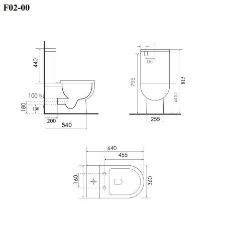 Унитаз напольный безободковый с сиденьем с микролифтом BOND F02-00