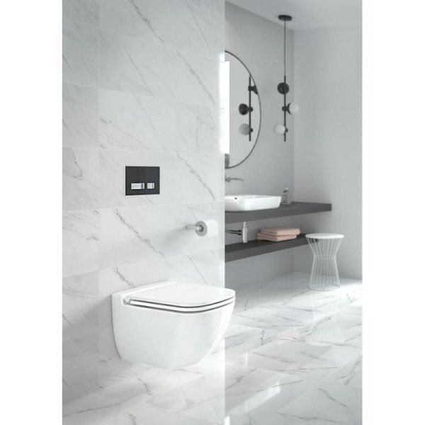 Кнопка смыва Cersanit Movi P-BU-MOV/Whg/Gl стекло, белый глянцевый